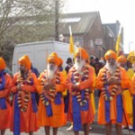 Panj Pyarey (five beloved ones) leading the 2012 Nagar Kirtan
